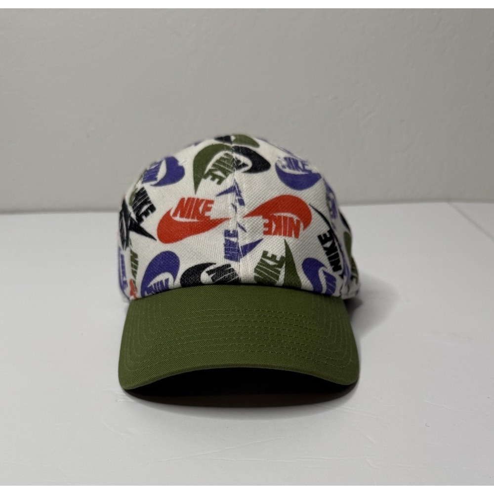 Nike Hat Cap White Green Logo Color Heritage86 One Size Unisex Golf‎ Sports New